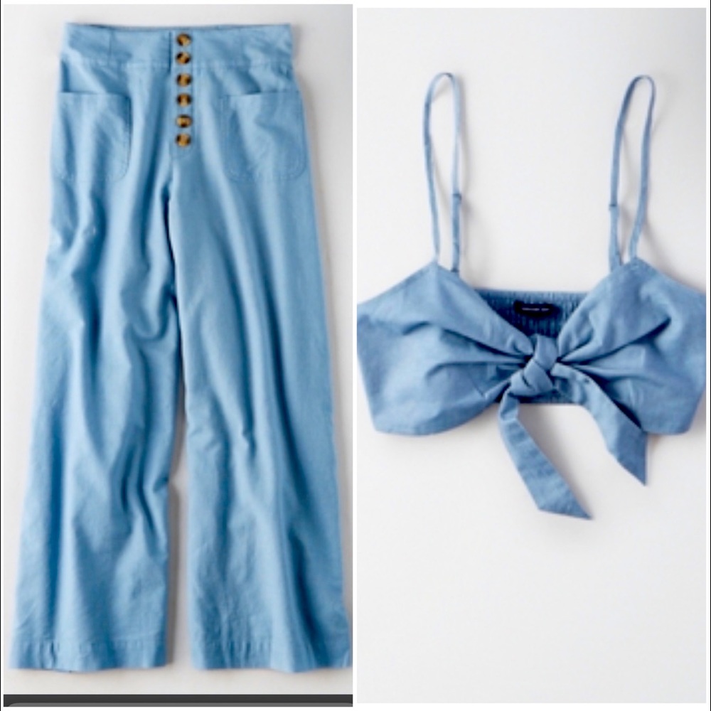 Women’s American eagle Palazzo bottom and top large